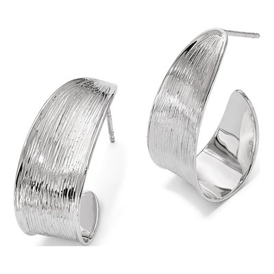 Sterling Silver 30mm J- Hoop Earrings – view 6