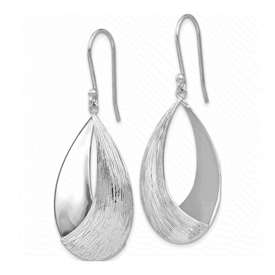 Sterling Silver Textured Dangle Earrings – view 3