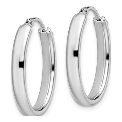 Sterling Silver Oval Hoop Earrings – view 3