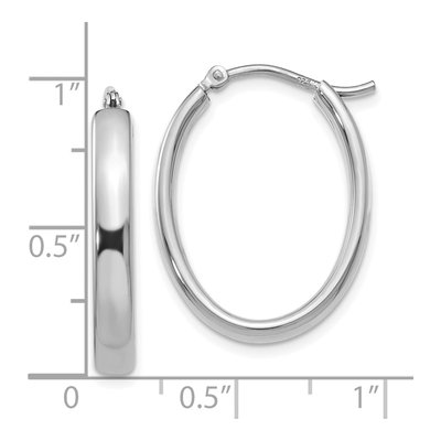 Sterling Silver Oval Hoop Earrings – view 5