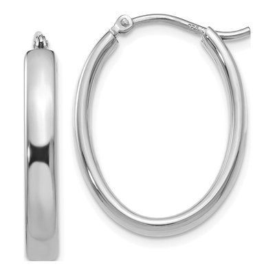 Sterling Silver Oval Hoop Earrings