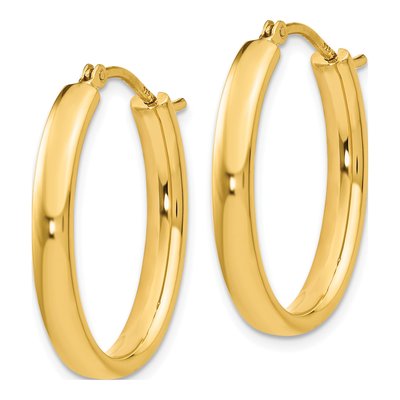Gold-Plated Sterling Silver Oval Hoop Earrings – view 3