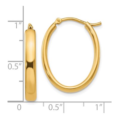 Gold-Plated Sterling Silver Oval Hoop Earrings – view 5