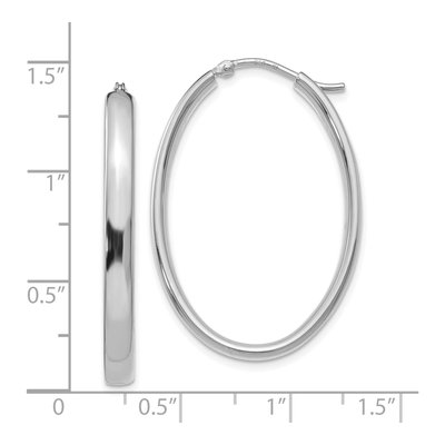 Sterling Silver Oval Hoop Earrings – view 5