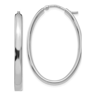 Sterling Silver Oval Hoop Earrings