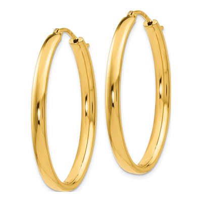 Gold-Plated Sterling Silver Oval Hoop Earrings – view 3