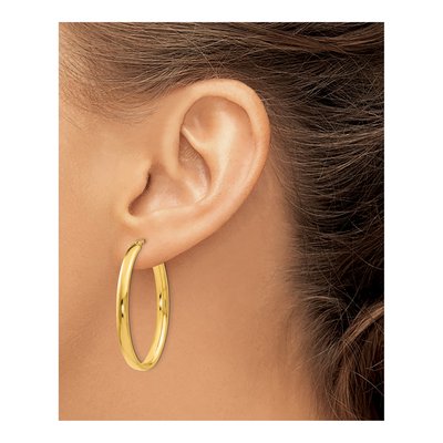 Gold-Plated Sterling Silver Oval Hoop Earrings – view 4
