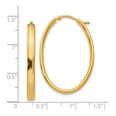 Gold-Plated Sterling Silver Oval Hoop Earrings – view 5