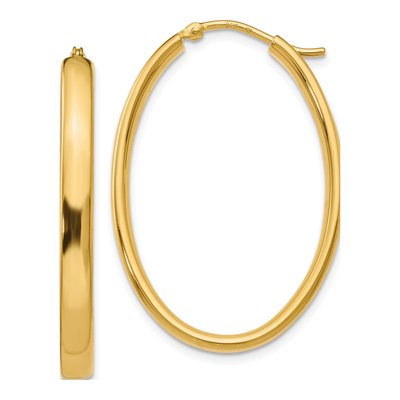 Gold-Plated Sterling Silver Oval Hoop Earrings