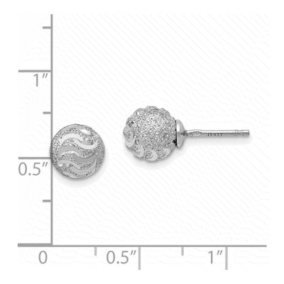 Sterling Silver Diamond-Cut Ball Stud Earrings – view 5