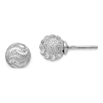 Sterling Silver Diamond-Cut Ball Stud Earrings