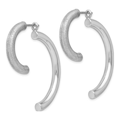 Sterling Silver Diamond-Cut Dangle Earrings – view 3