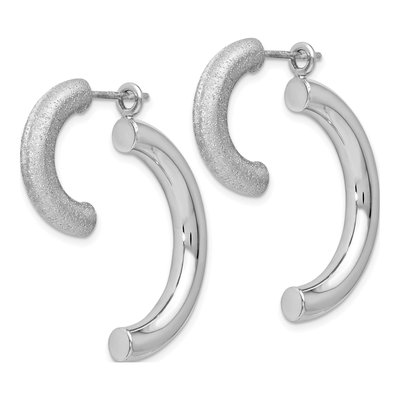 Sterling Silver Diamond-Cut Dangle Earrings – view 3