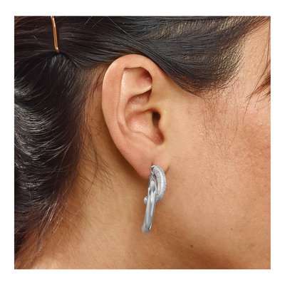 Sterling Silver Diamond-Cut Dangle Earrings – view 7