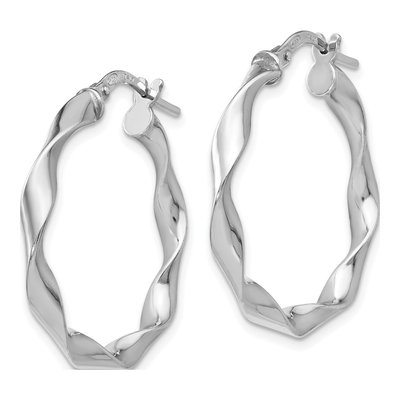 Sterling Silver 34mm Twisted Hoop Earrings – view 3