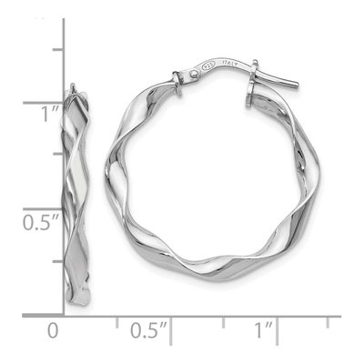 Sterling Silver 34mm Twisted Hoop Earrings – view 5