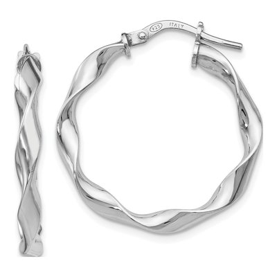 Sterling Silver 34mm Twisted Hoop Earrings