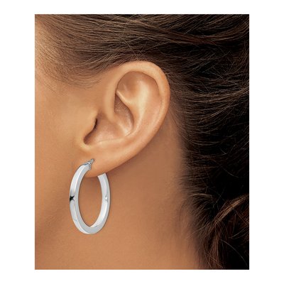 Sterling Silver 31mm Hoop Earrings – view 4