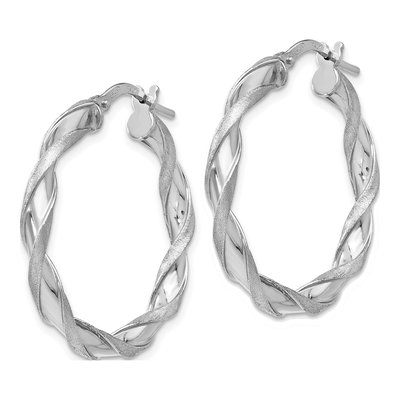 Sterling Silver 27mm Twisted Hoop Earrings – view 3