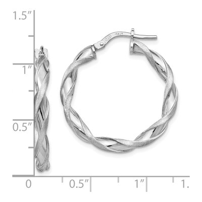 Sterling Silver 27mm Twisted Hoop Earrings – view 5