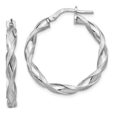 Sterling Silver 27mm Twisted Hoop Earrings