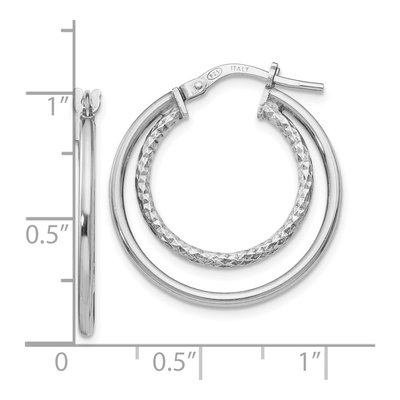 Sterling Silver Diamond-Cut Hoop Earrings | Leslie's – view 5