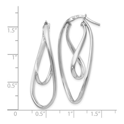 Sterling Silver 40mm Twisted Oval Hoop Earrings – view 5
