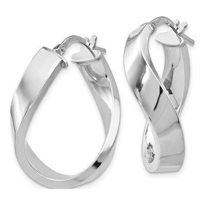 Sterling Silver 27mm Twisted Hoop Earrings – view 3