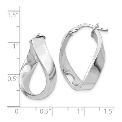 Sterling Silver 27mm Twisted Hoop Earrings – view 5