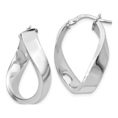 Sterling Silver 27mm Twisted Hoop Earrings