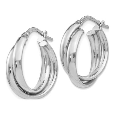 Sterling Silver 21mm Twisted Hoop Earrings – view 3