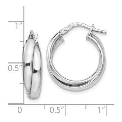 Sterling Silver 21mm Twisted Hoop Earrings – view 5