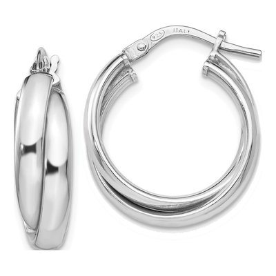 Sterling Silver 21mm Twisted Hoop Earrings