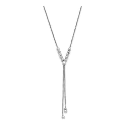 Sterling Silver Adjustable Diamond-Cut Necklace – view 3