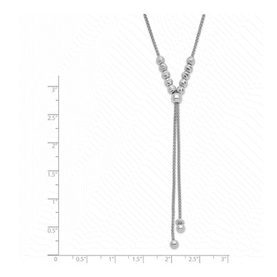 Sterling Silver Adjustable Diamond-Cut Necklace – view 4