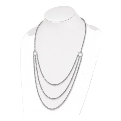 Sterling Silver 3-Layer Fancy Necklace – view 5