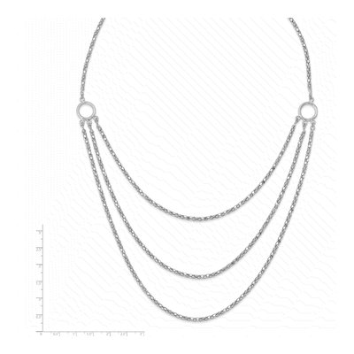 Sterling Silver 3-Layer Fancy Necklace – view 6
