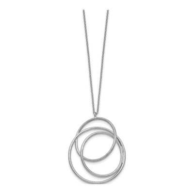 Sterling Silver Rhodium Brushed Necklace, 35.5" – view 2