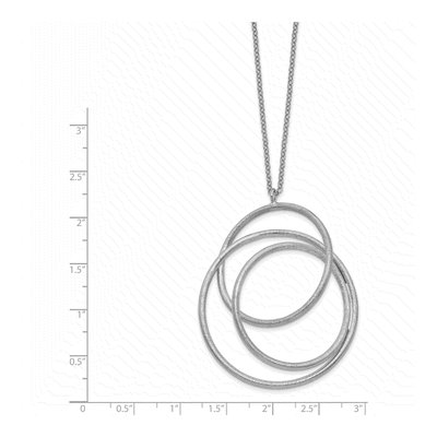 Sterling Silver Rhodium Brushed Necklace, 35.5" – view 4