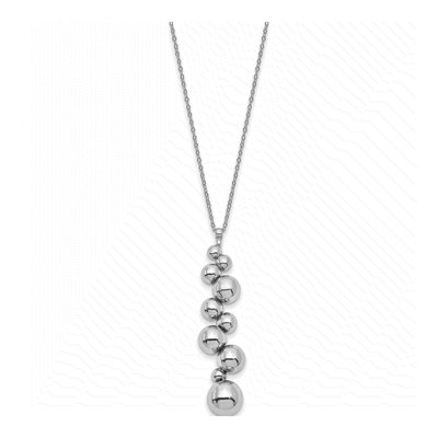 Sterling Silver Beaded Dangle Necklace – view 3