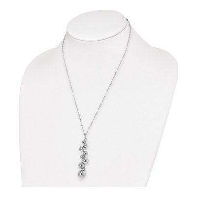 Sterling Silver Beaded Dangle Necklace – view 4