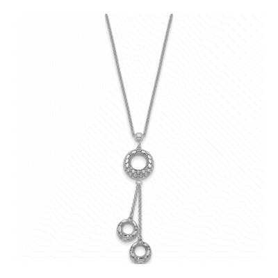 Sterling Silver Diamond-Cut Circle Necklace – view 3
