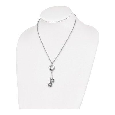 Sterling Silver Diamond-Cut Circle Necklace – view 4