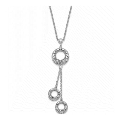 Sterling Silver Diamond-Cut Circle Necklace