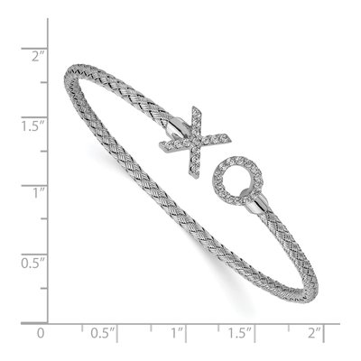 Sterling Silver CZ Woven Cuff Bracelet – view 2