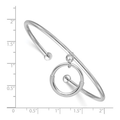 Sterling Silver Rhod-Plat Cuff Bracelet – view 2