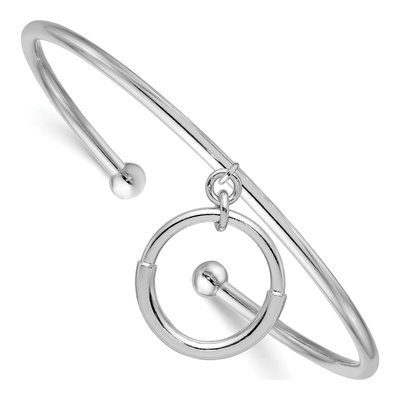 Sterling Silver Rhod-Plat Cuff Bracelet