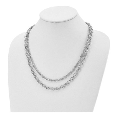 Sterling Silver Rhod-Plat Layered Necklace – view 2