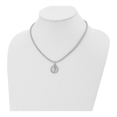 Sterling Silver Rhod-Plat Elizabeth II Medal Necklace – view 3
