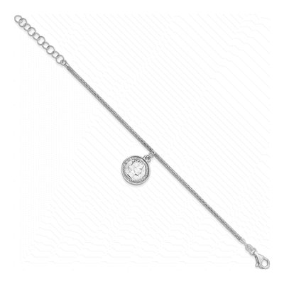 Sterling Silver Elizabeth II Medal Charm Bracelet – view 2